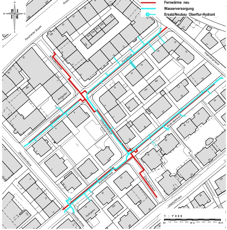&Uuml;bersichtsplan Baustelle Schwalbe-, Flora- und Konkordiastrasse